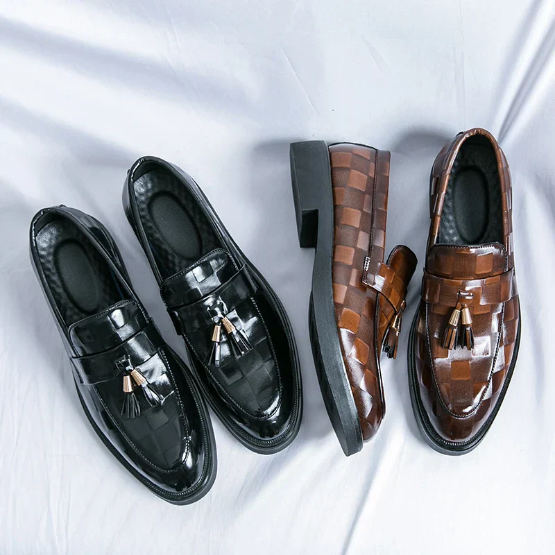 Connor | Men’s Elegant Patterned Loafers with Tassel Trim - Image 21