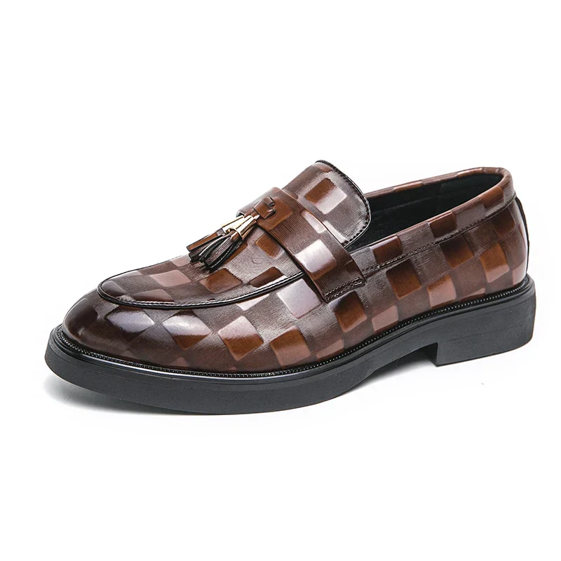 Connor | Men’s Elegant Patterned Loafers with Tassel Trim - Image 8