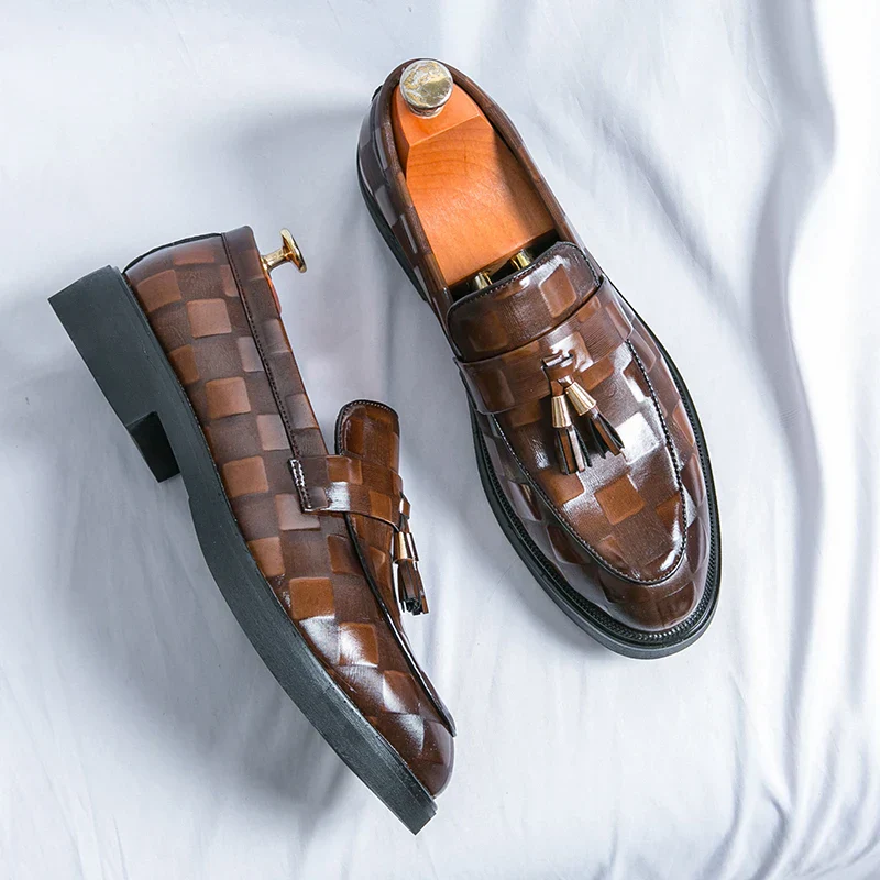 Connor | Men’s Elegant Patterned Loafers with Tassel Trim - Image 9