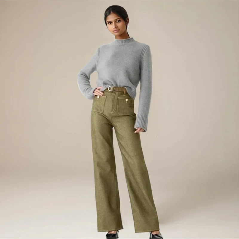 Daisy | Women’s High-Waist Jeans with Front Patch Pockets - Image 12