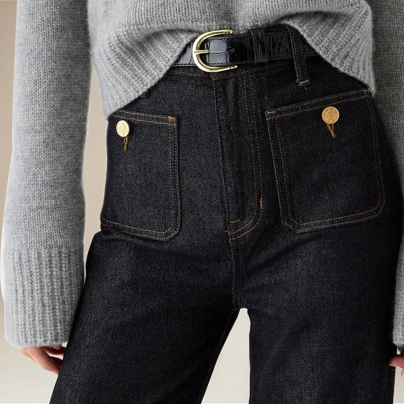 Daisy | Women’s High-Waist Jeans with Front Patch Pockets - Image 3