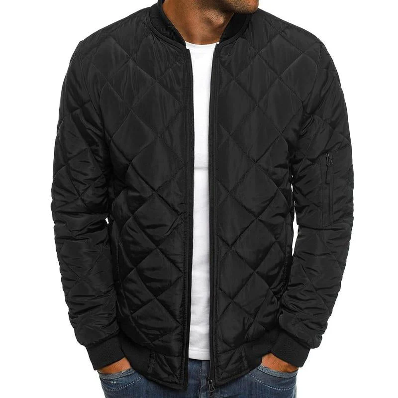 Dean | Men’s Classic Quilted Bomber Jacket with Zip Front - Image 10