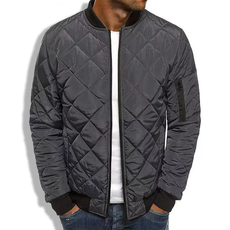 Dean | Men’s Classic Quilted Bomber Jacket with Zip Front - Image 12