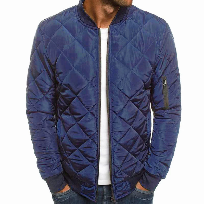 Dean | Men’s Classic Quilted Bomber Jacket with Zip Front - Image 9