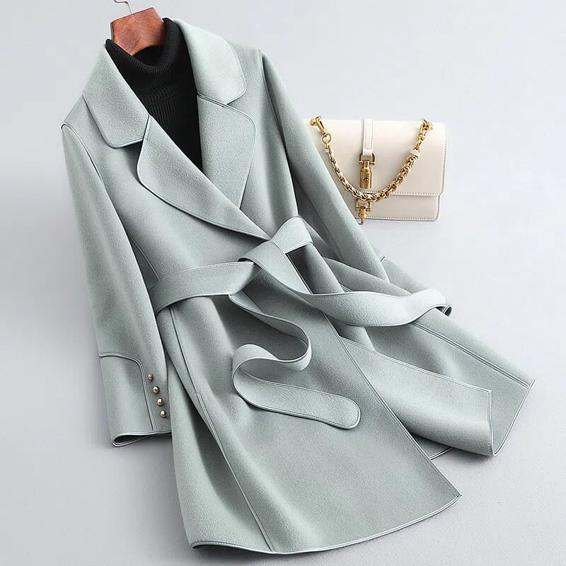 Delilah | Women’s All-Season Wool Trench Coat with Tie Belt - Image 3