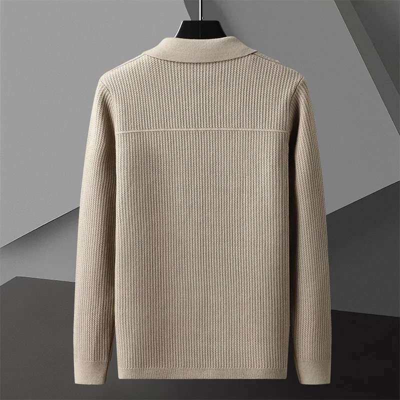 Dylan | Men’s Casual Ribbed Collared Cardigan with Button Front - Image 7