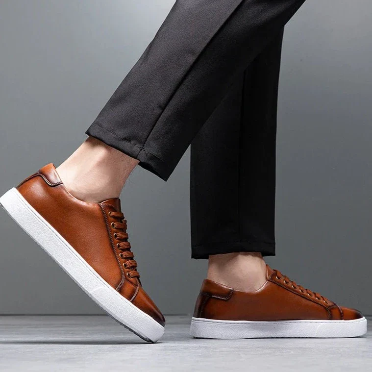 Edward | Formal Leather Men's Trainers with Lace-Up Design - Image 11