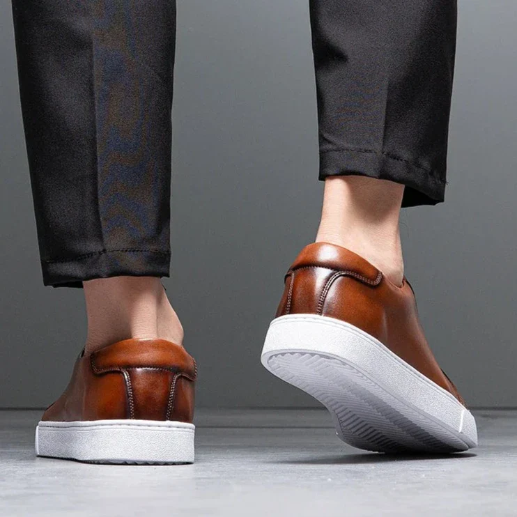 Edward | Formal Leather Men's Trainers with Lace-Up Design - Image 12