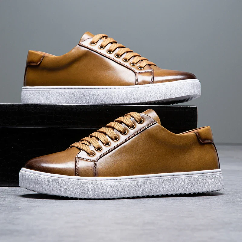 Edward | Formal Leather Men's Trainers with Lace-Up Design - Image 20