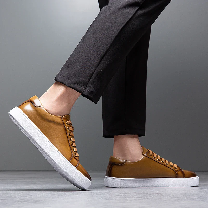 Edward | Formal Leather Men's Trainers with Lace-Up Design - Image 21