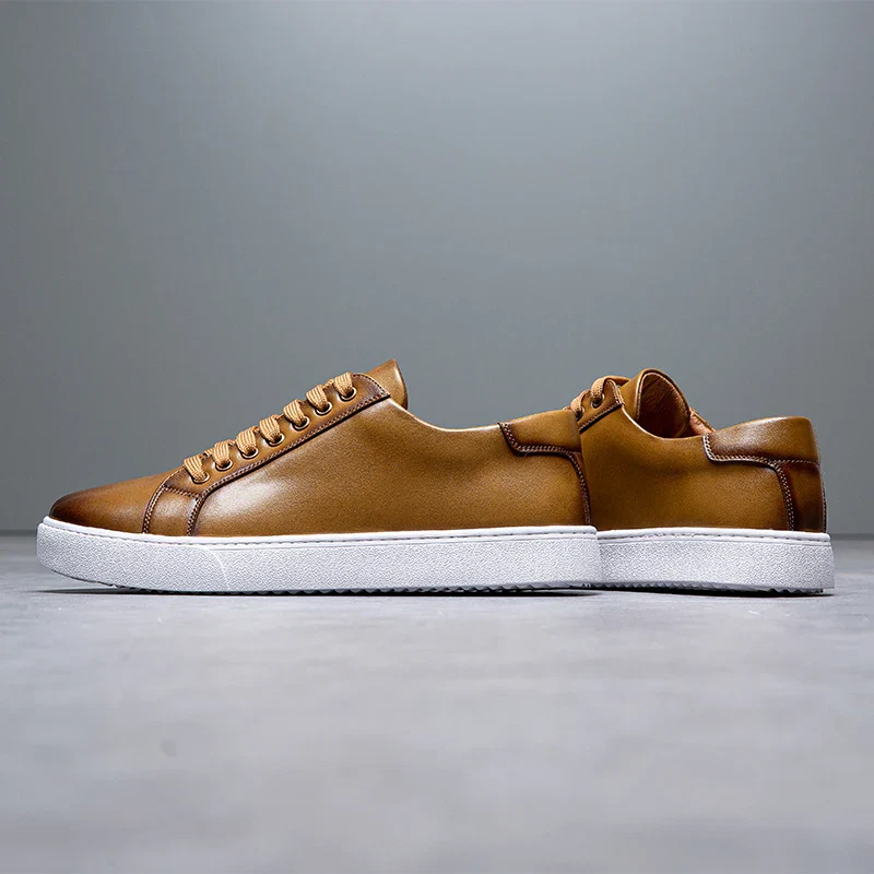 Edward | Formal Leather Men's Trainers with Lace-Up Design - Image 24