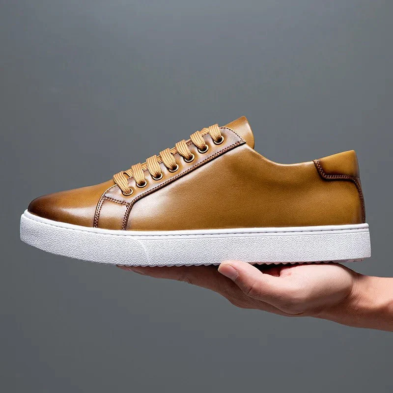 Edward | Formal Leather Men's Trainers with Lace-Up Design - Image 26