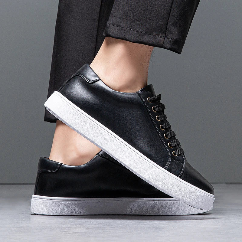 Edward | Formal Leather Men's Trainers with Lace-Up Design - Image 3