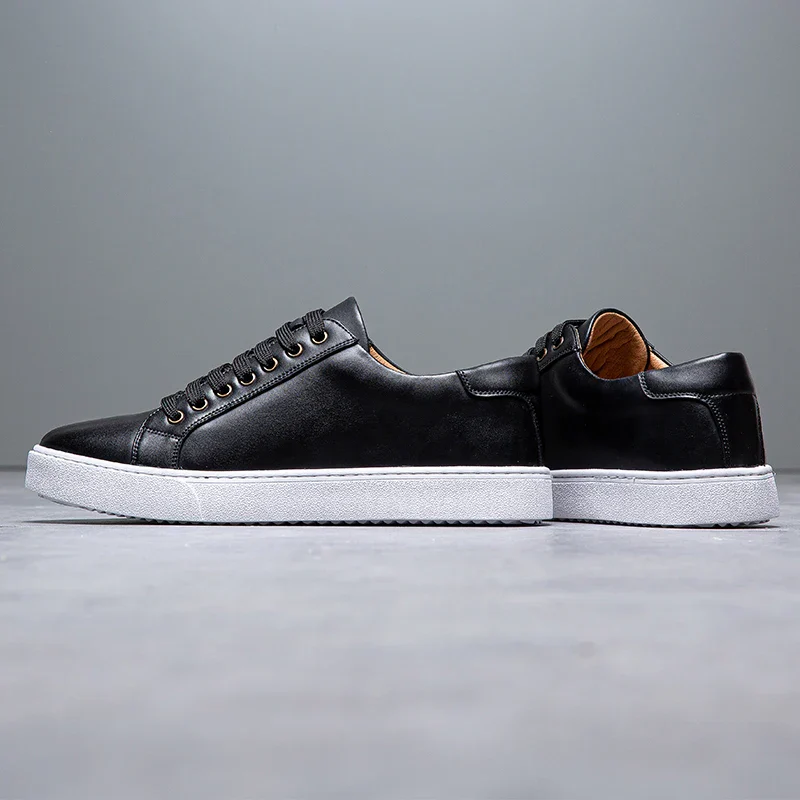 Edward | Formal Leather Men's Trainers with Lace-Up Design - Image 4