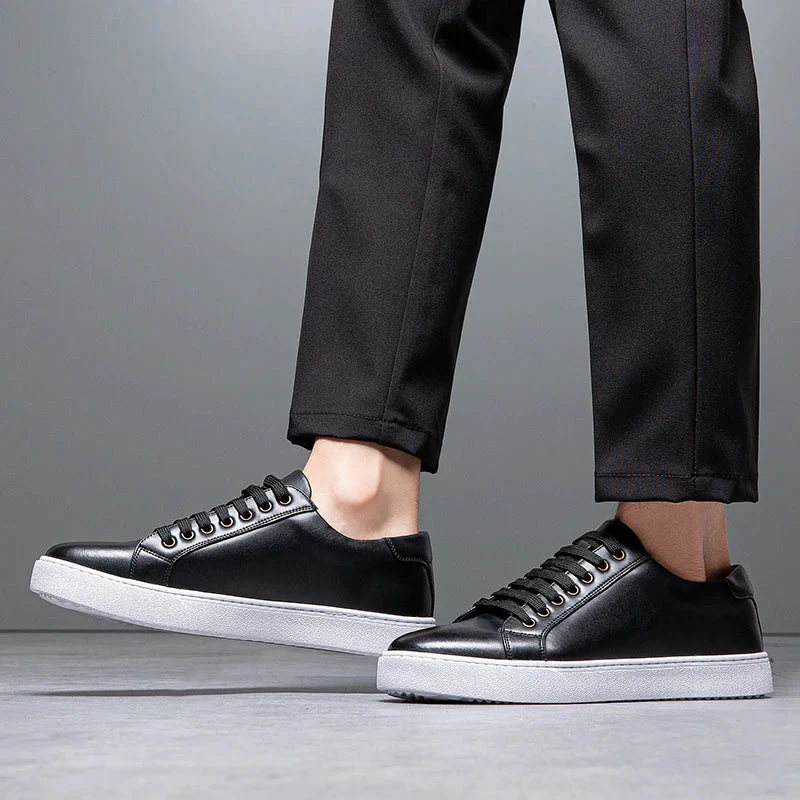 Edward | Formal Leather Men's Trainers with Lace-Up Design - Image 5
