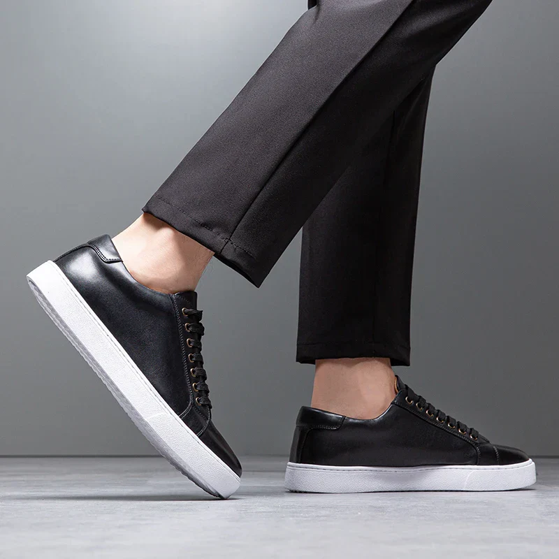 Edward | Formal Leather Men's Trainers with Lace-Up Design - Image 6
