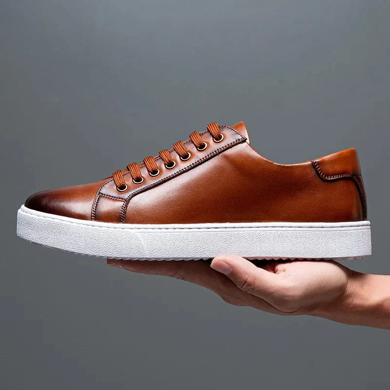 Edward | Formal Leather Men's Trainers with Lace-Up Design - Image 8