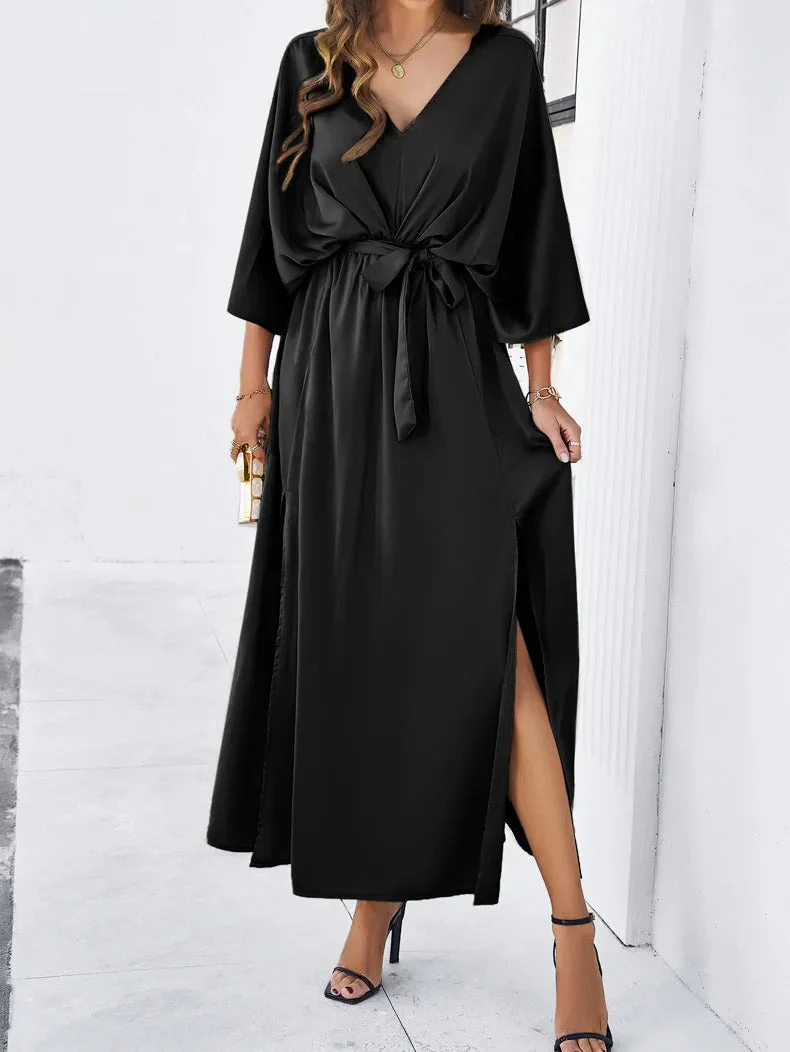 Ella | Women’s Trendy Midi Wedding Guest Dress with Waist Tie - Image 4
