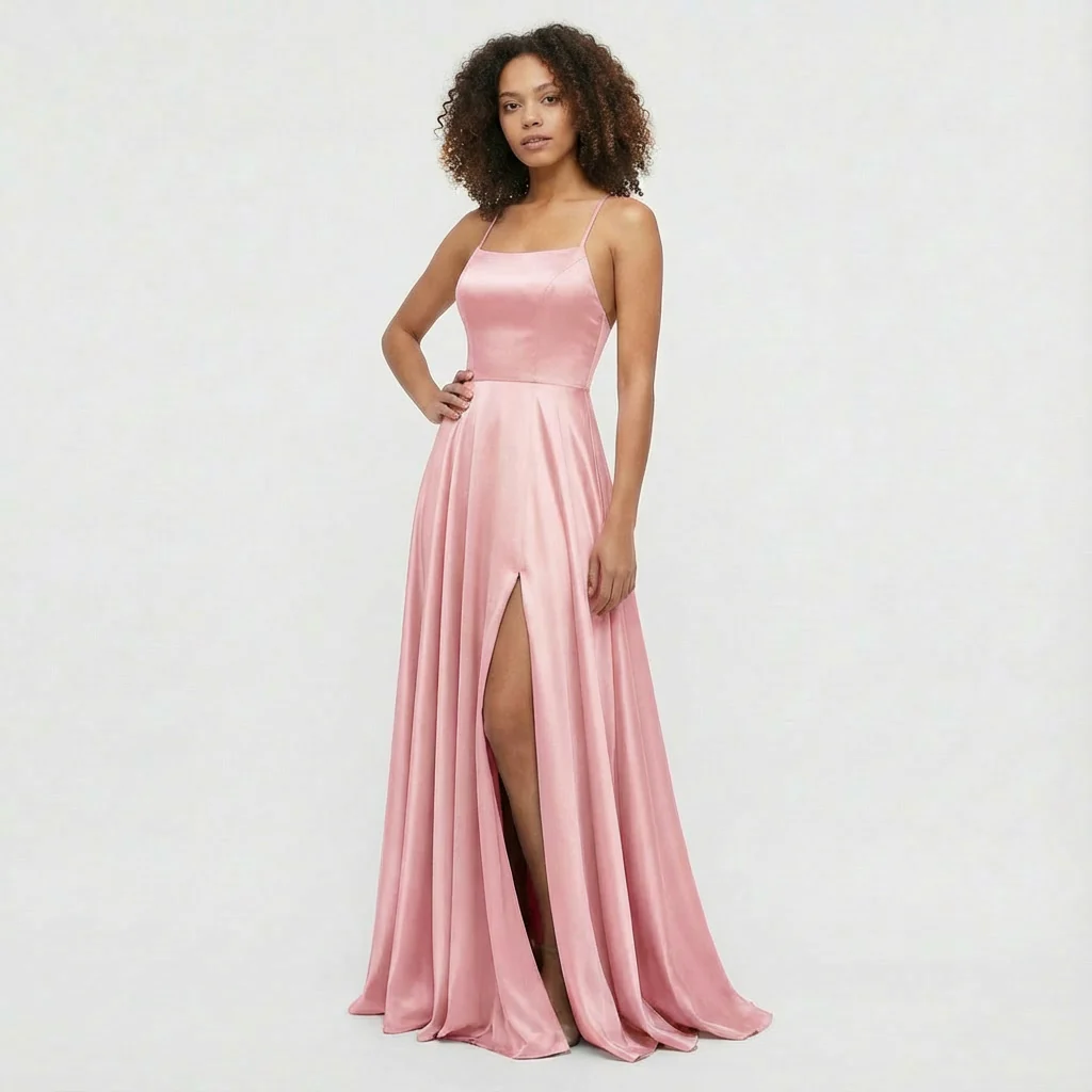 Elsie | Women’s Satin Maxi Prom Dress with Thigh-High Split - Image 6
