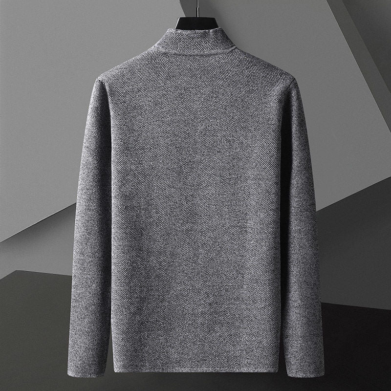 Euan | Men’s Minimal Textured Cardigan with Button Front - Image 5