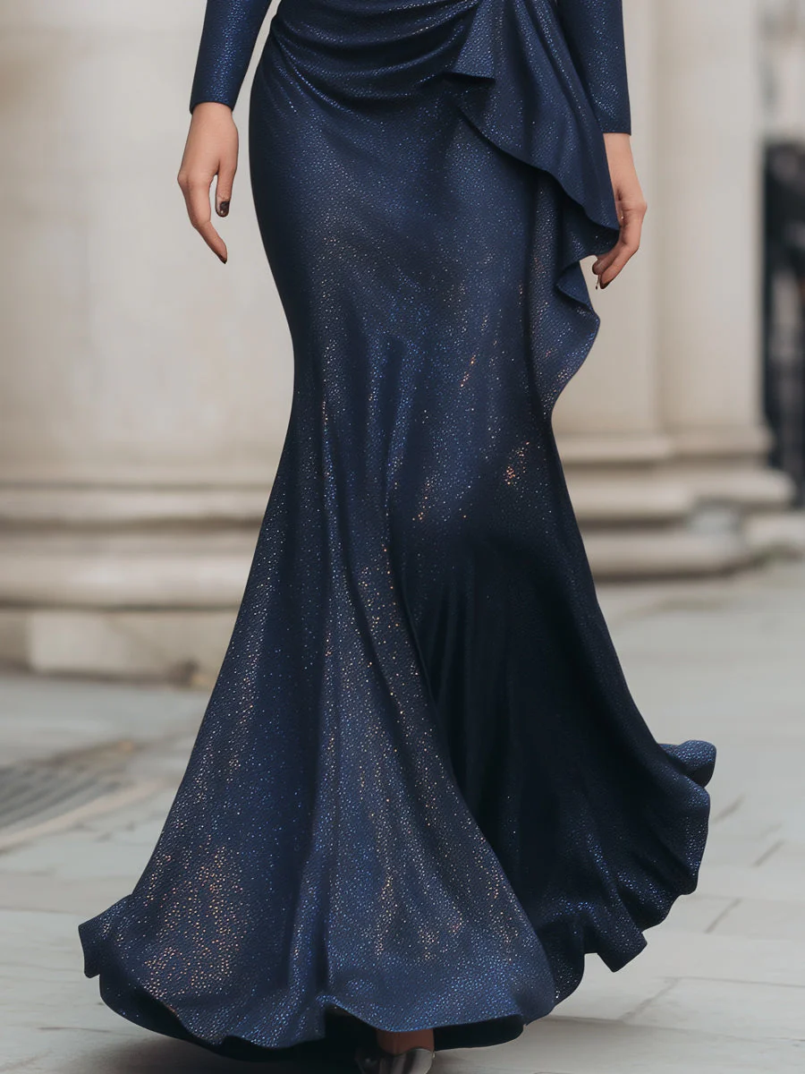 Eva | Women’s Modern Maxi Wedding Guest Gown with Wrap Front - Image 3