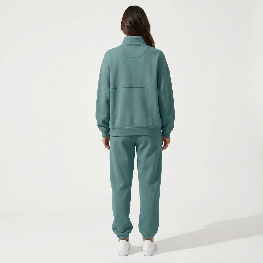 Evie | Two Piece Fleece Women’s Tracksuit Set with Half-Zip Neck - Image 5