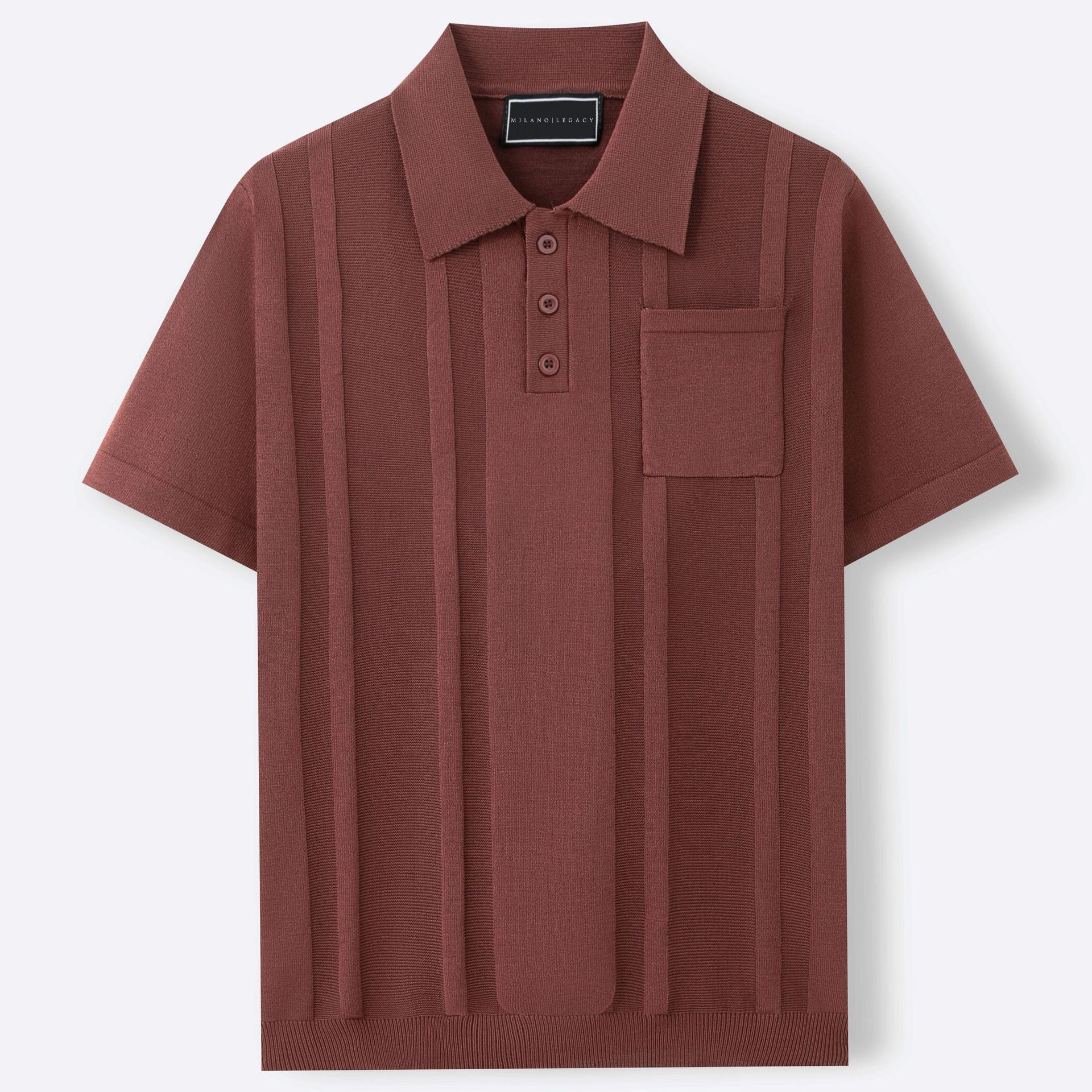 Finley | Men's Textured Knit Polo Shirt with Chest Pocket - Image 7
