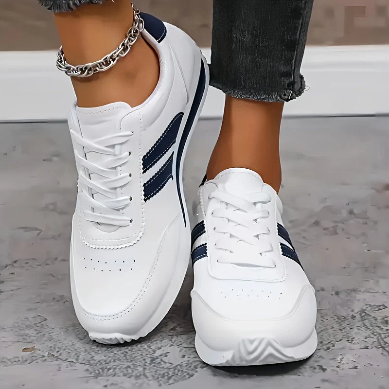 Fiona | Women’s Stylish Women’s Trainers with Contrast Stripe Panels - Image 5