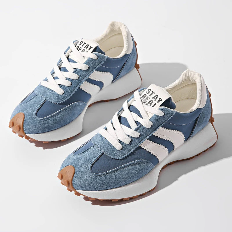 Grace | Casual Retro Women's Trainers with Suede Panels - Image 3
