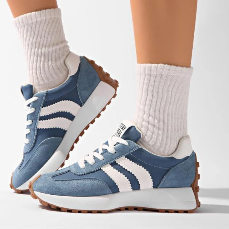 Grace | Casual Retro Women's Trainers with Suede Panels - Image 4