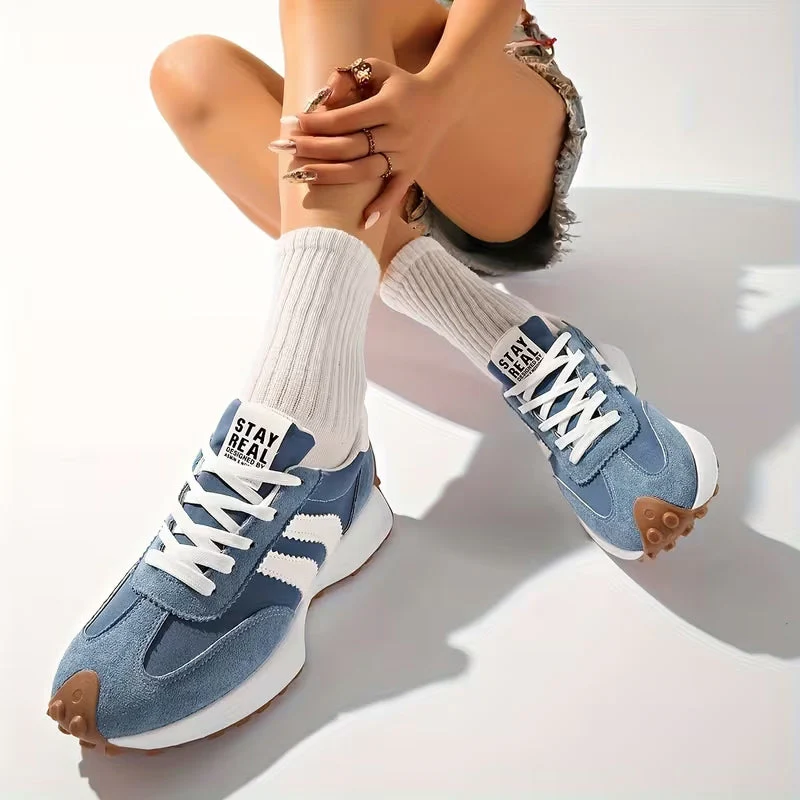 Grace | Casual Retro Women's Trainers with Suede Panels - Image 5