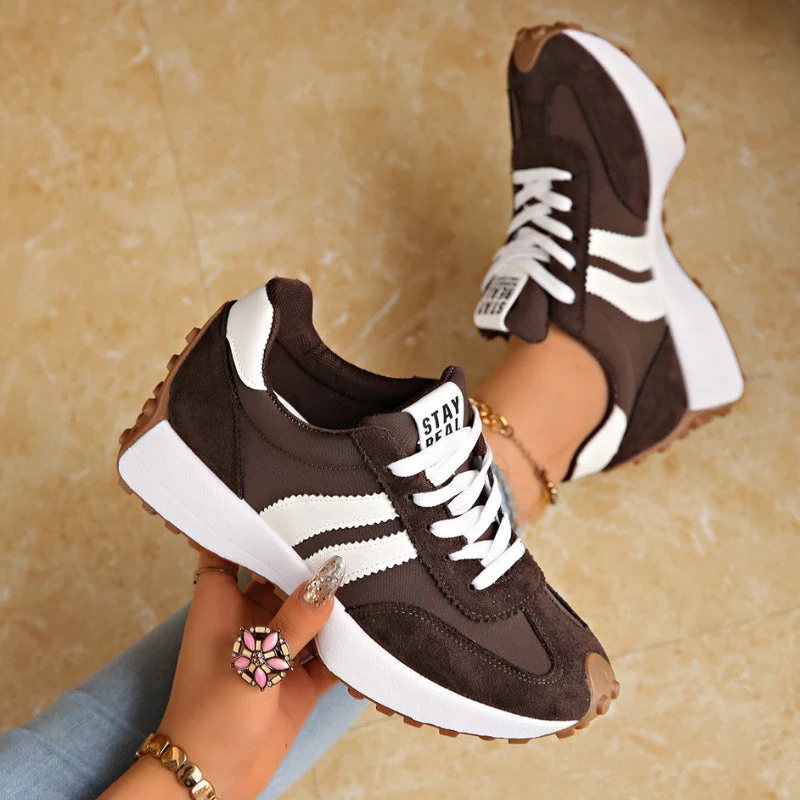 Grace | Casual Retro Women's Trainers with Suede Panels - Image 6