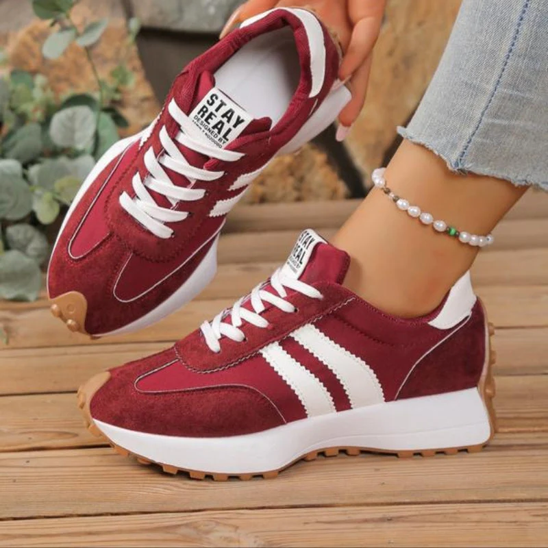 Grace | Casual Retro Women's Trainers with Suede Panels - Image 7