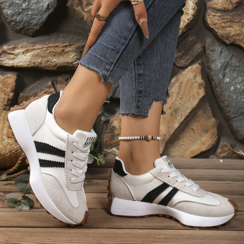 Grace | Casual Retro Women's Trainers with Suede Panels - Image 8