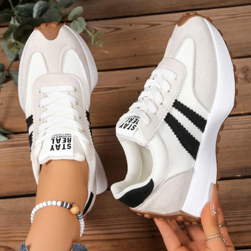 Grace | Casual Retro Women's Trainers with Suede Panels - Image 9