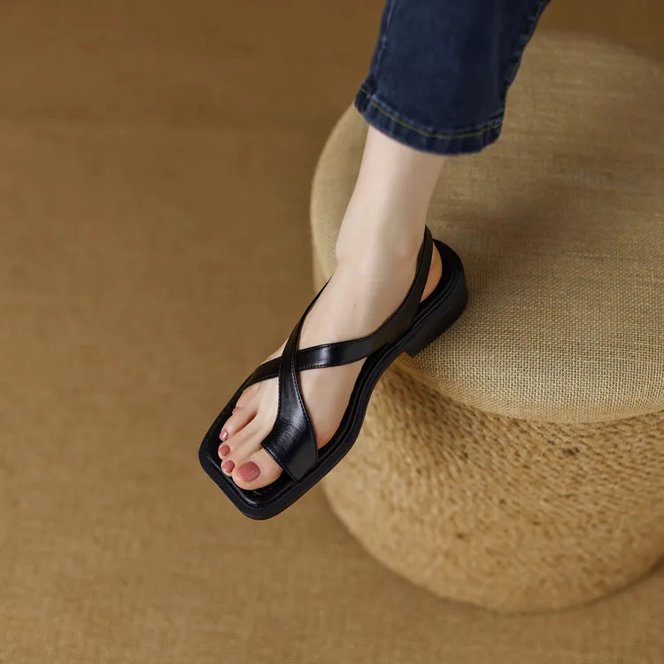 Hannah | Women’s Modern Leather Sandals with Buckle Strap - Image 16