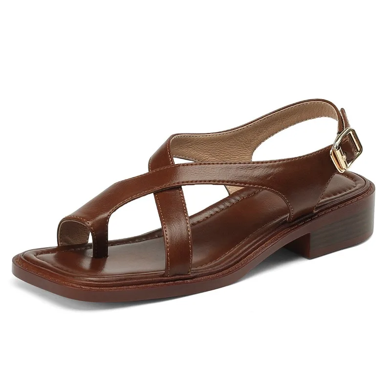 Hannah | Women’s Modern Leather Sandals with Buckle Strap - Image 17