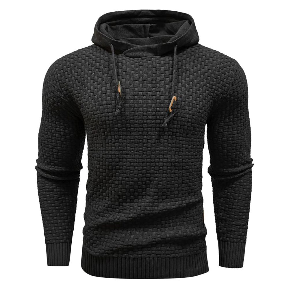 Harley | Men’s Casual Textured Knit Hoodie with Drawstring Hood - Image 10