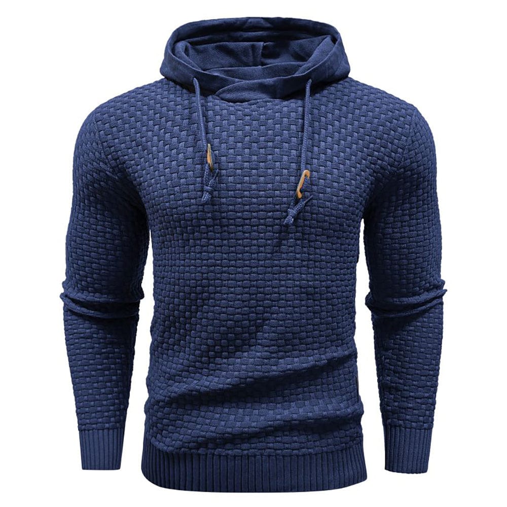 Harley | Men’s Casual Textured Knit Hoodie with Drawstring Hood - Image 12