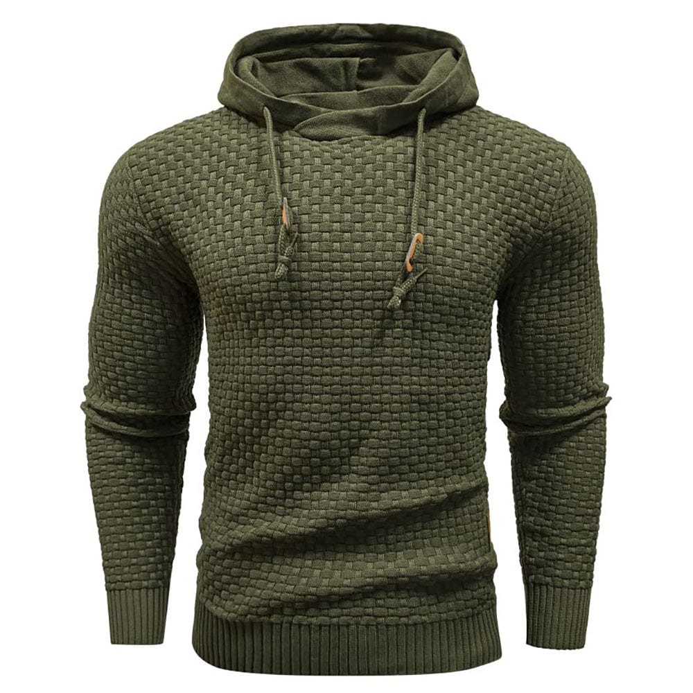Harley | Men’s Casual Textured Knit Hoodie with Drawstring Hood - Image 14