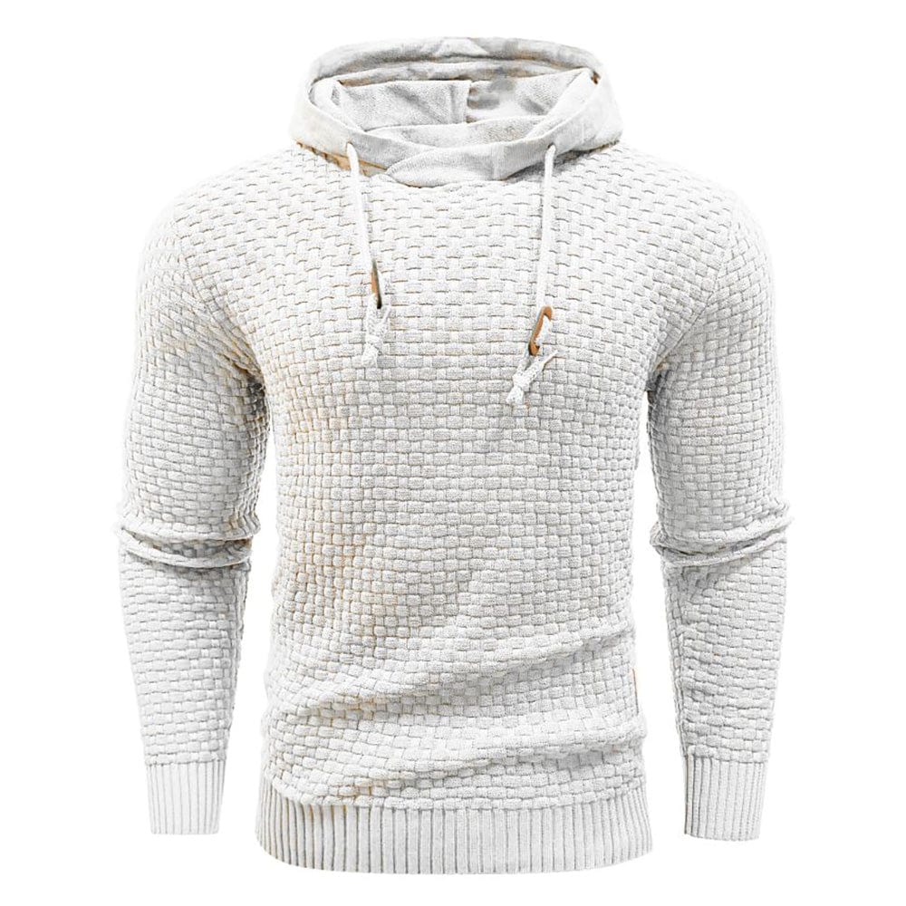Harley | Men’s Casual Textured Knit Hoodie with Drawstring Hood - Image 15