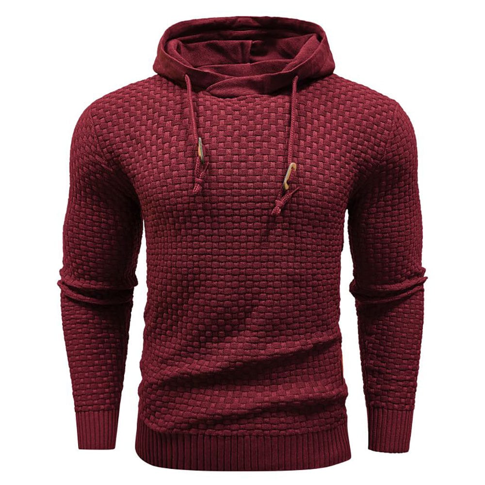 Harley | Men’s Casual Textured Knit Hoodie with Drawstring Hood - Image 16