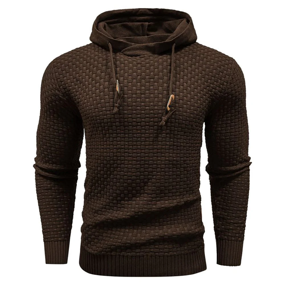 Harley | Men’s Casual Textured Knit Hoodie with Drawstring Hood - Image 17