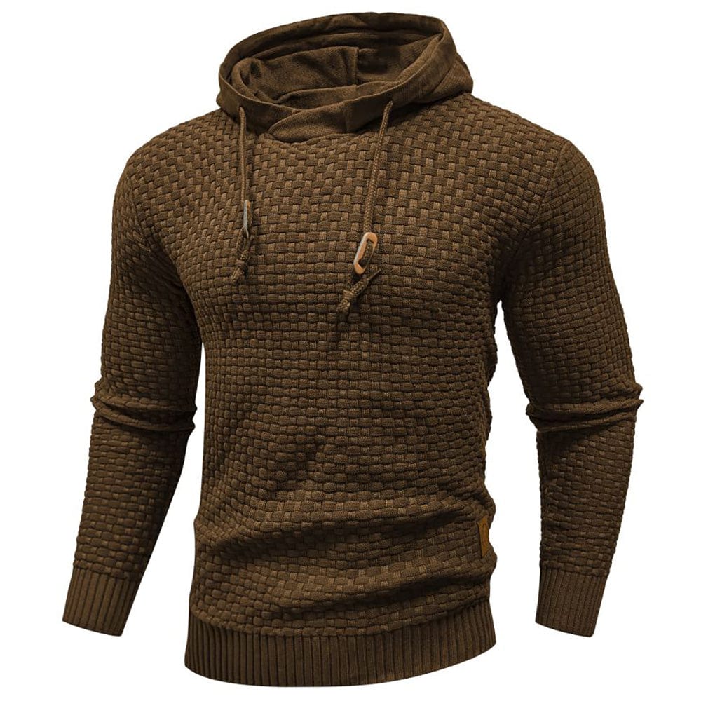 Harley | Men’s Casual Textured Knit Hoodie with Drawstring Hood - Image 20