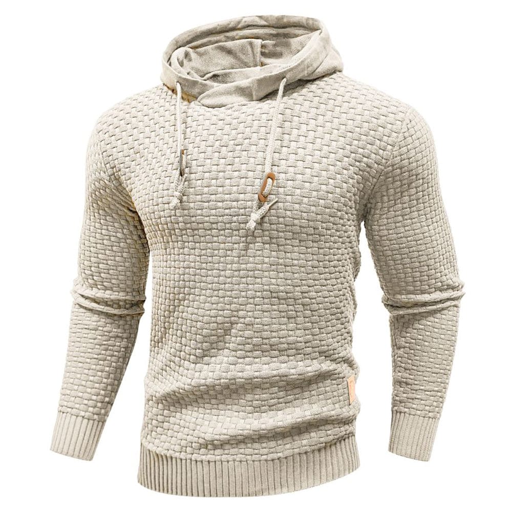 Harley | Men’s Casual Textured Knit Hoodie with Drawstring Hood - Image 3