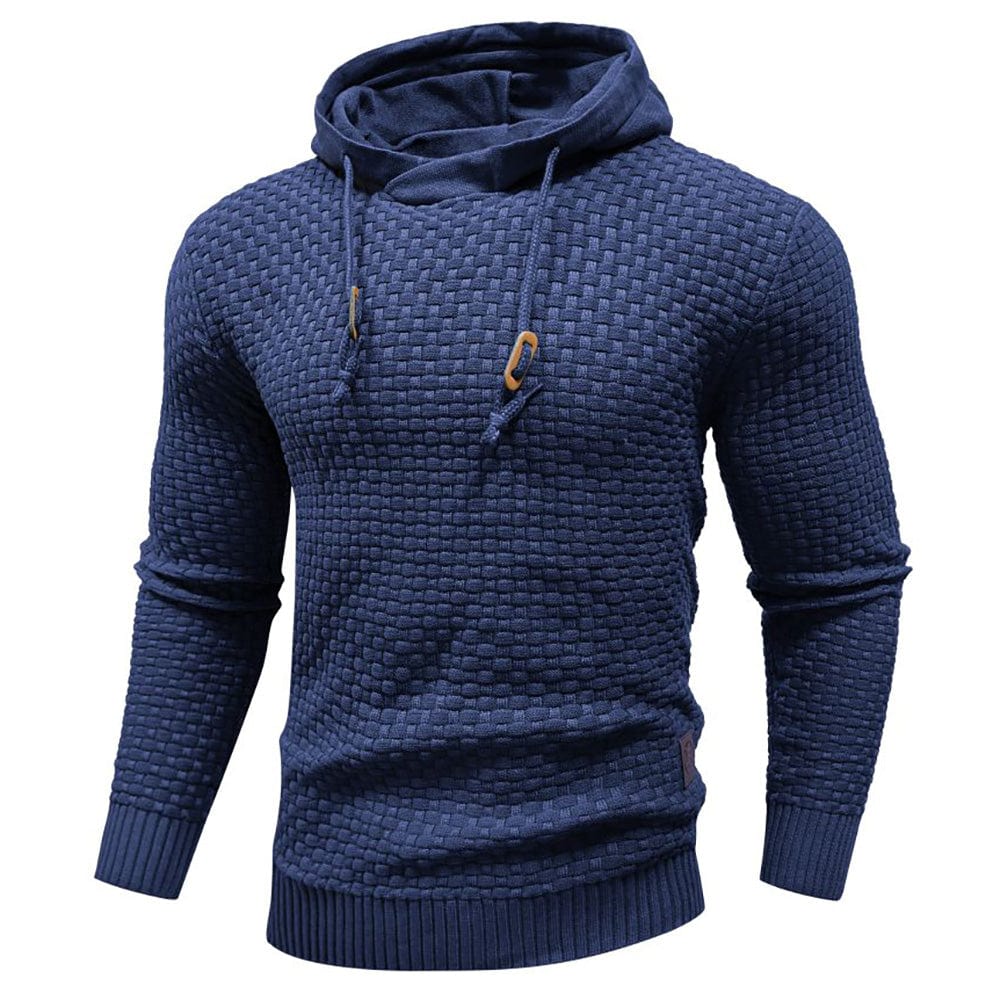 Harley | Men’s Casual Textured Knit Hoodie with Drawstring Hood - Image 4