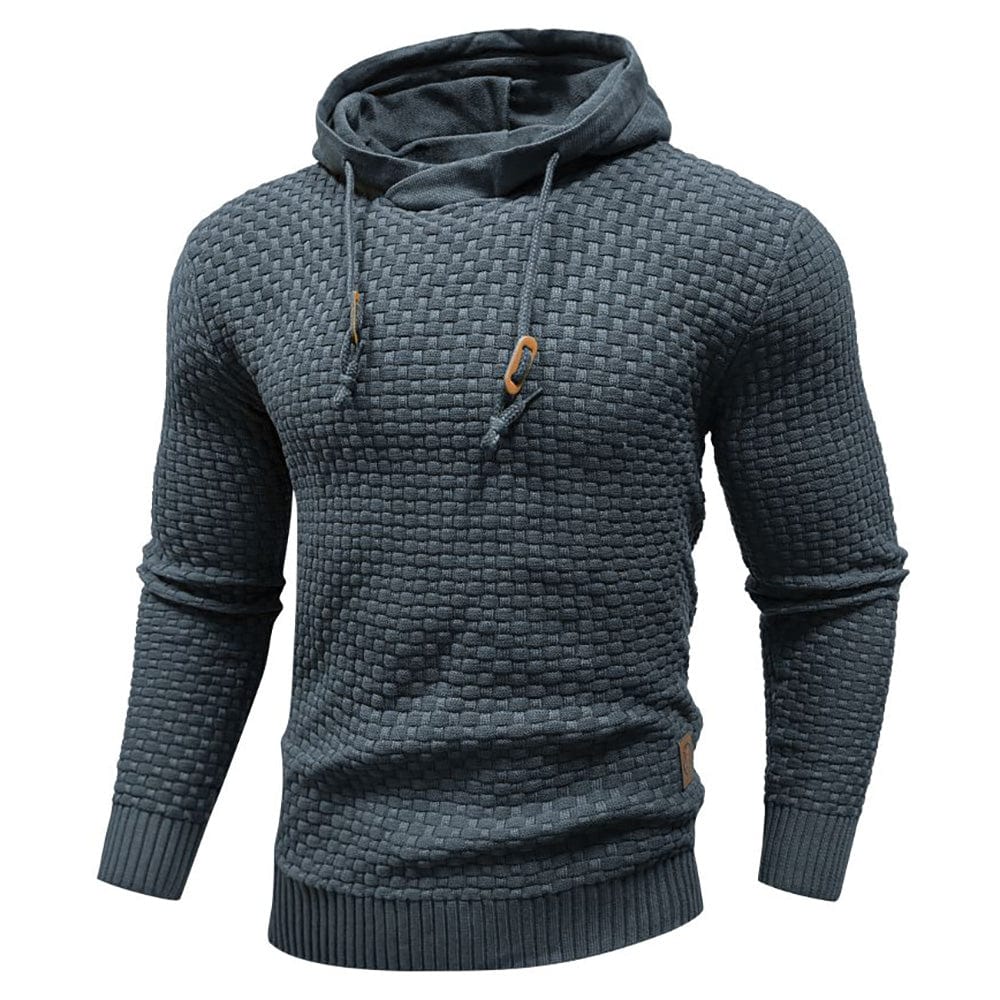 Harley | Men’s Casual Textured Knit Hoodie with Drawstring Hood - Image 5