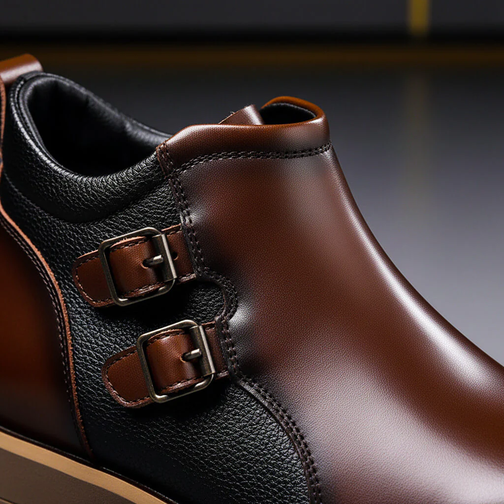 Harrison | Men’s Stylish Ankle Boots with Double Buckle Straps - Image 3