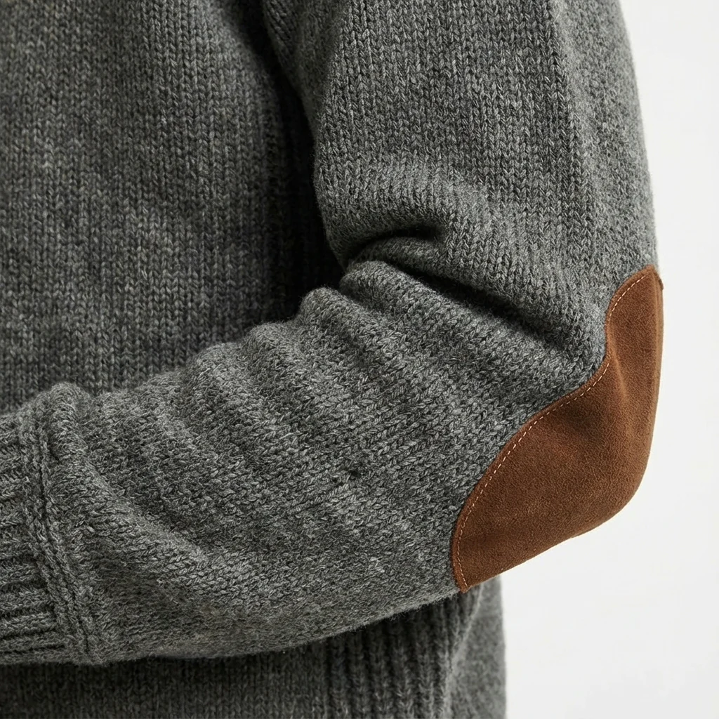 Henry | Men’s Classic Wool-Blend Jumper with Elbow Patches - Image 4