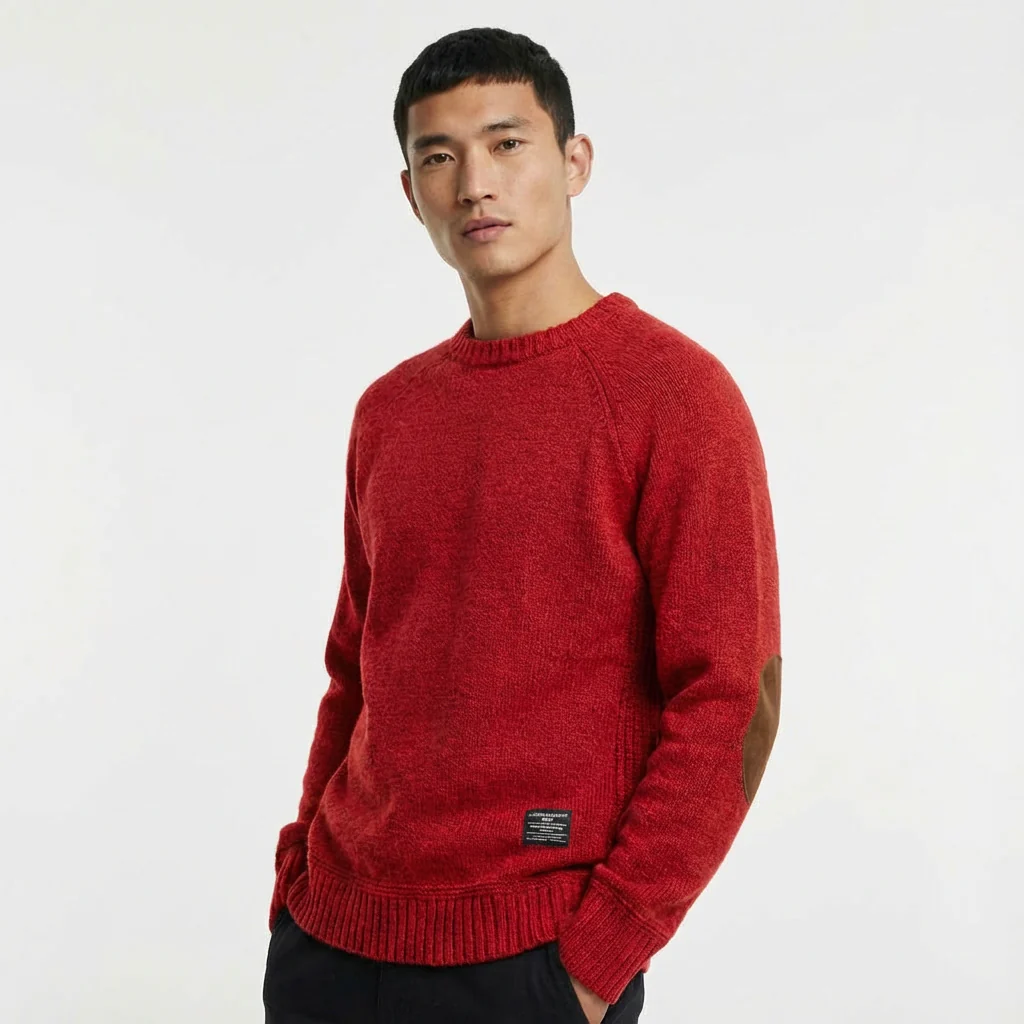 Henry | Men’s Classic Wool-Blend Jumper with Elbow Patches - Image 5